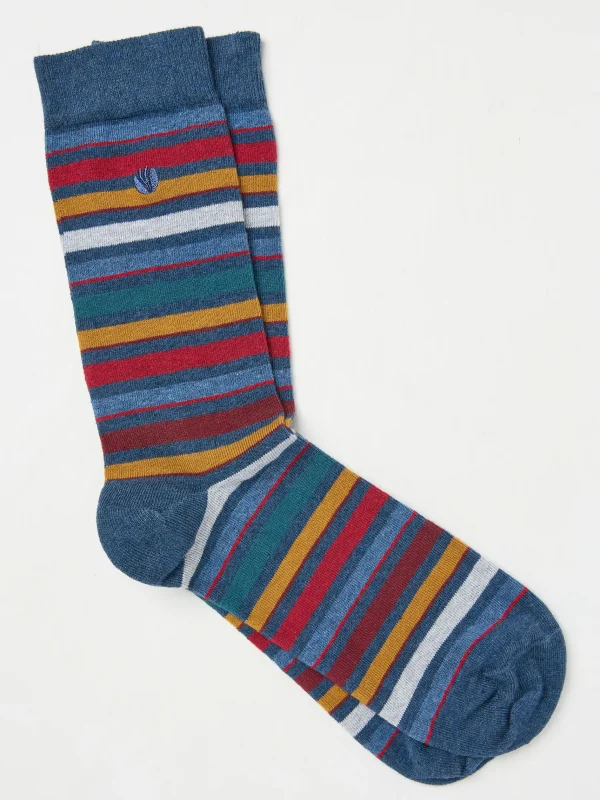 Abe Mens Stripe Socks 1 Pack*FatFace New