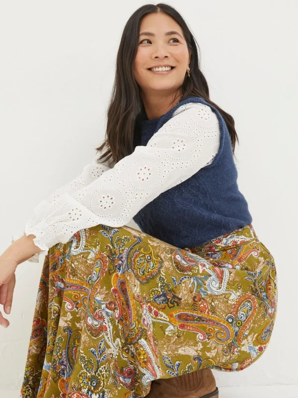 Amelie Prairie Paisley Midi Skirt*FatFace Flash Sale