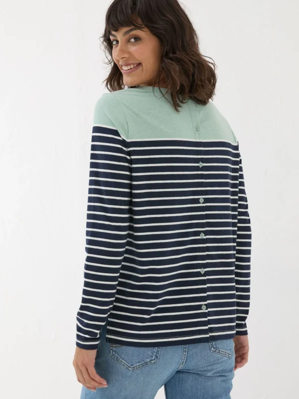 Bex Stripe Button Back Top*FatFace Online