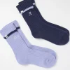 2 Pairs Of Star Embroidered Cosy Socks*FatFace Outlet