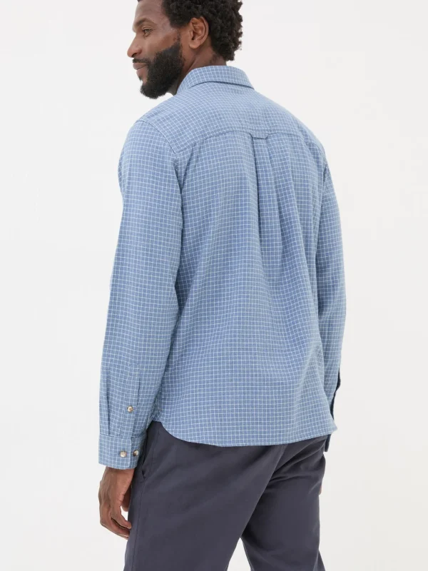 Long Sleeve Grantham Grid Check 100% Cotton Shirt*FatFace Outlet