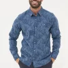 Long Sleeve Leaf Print 100% Cotton Shirt*FatFace New