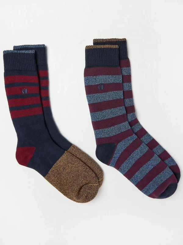 Thermal Stripe Socks 2 Pack*FatFace Hot