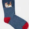 Womens Cat In Lights Socks 1 Pack*FatFace Store