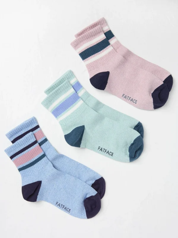 Stripe Sport Socks 3 Pack*FatFace Sale