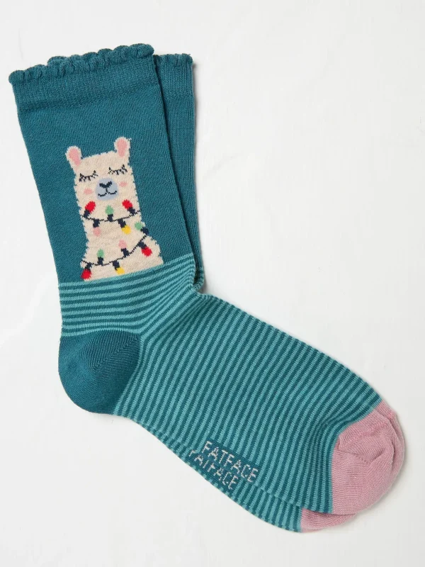 Womens Llama Lights Socks 1 Pack*FatFace Discount