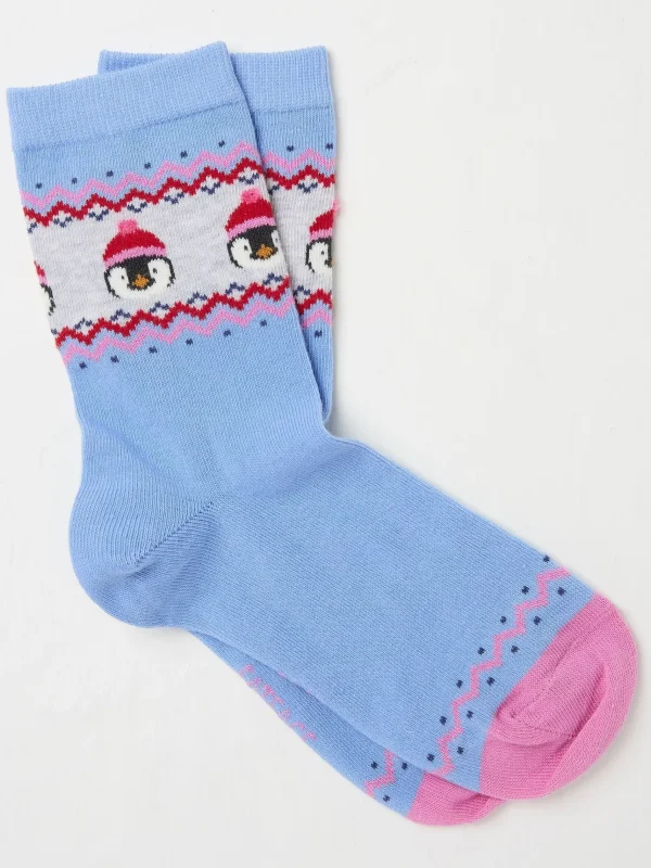 Womens Penguin Fairisle Pattern Socks 1 Pack*FatFace Fashion