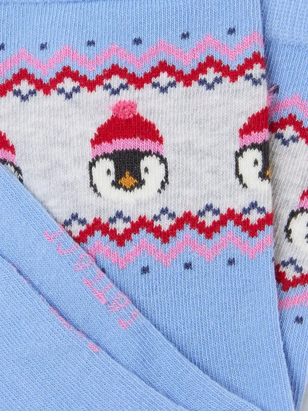 Womens Penguin Fairisle Pattern Socks 1 Pack*FatFace Fashion