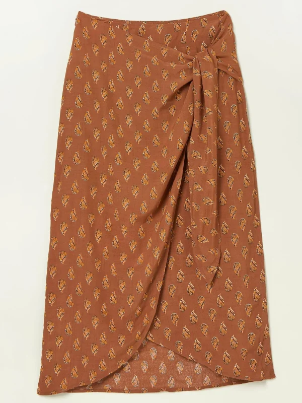 Serren Woodblock Midi Skirt*FatFace Store