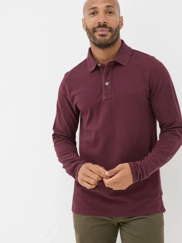 Long Sleeve Organic Pique Polo Shirt*FatFace Outlet