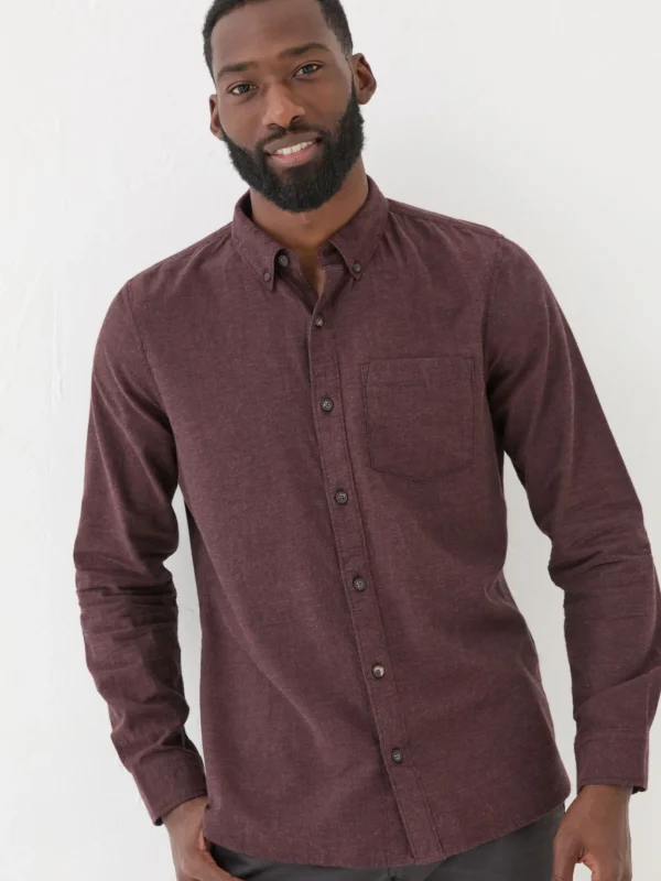 Long Sleeve Oxlow Plain 100% Cotton Shirt*FatFace Online