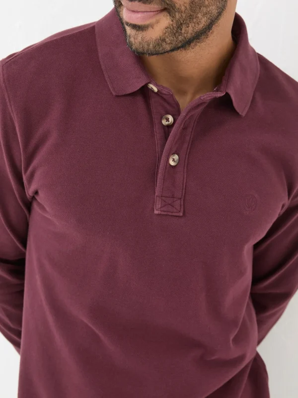 Long Sleeve Organic Pique Polo Shirt*FatFace Outlet