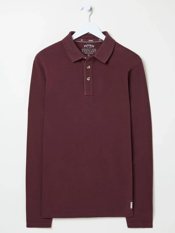 Long Sleeve Organic Pique Polo Shirt*FatFace Outlet