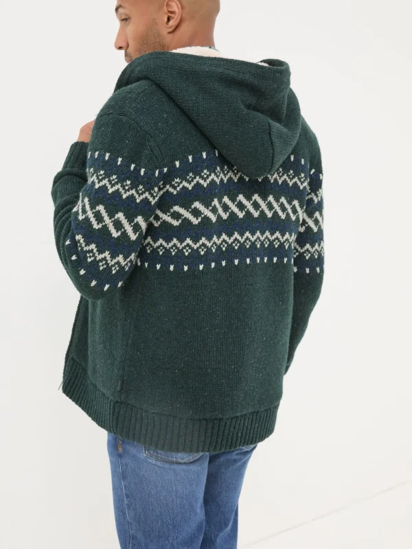 Findon Knitted Pattern Hoodie*FatFace Store