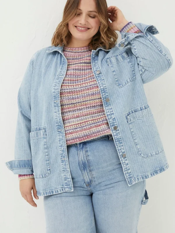 Eden Stripe Denim Worker Jacket*FatFace Clearance