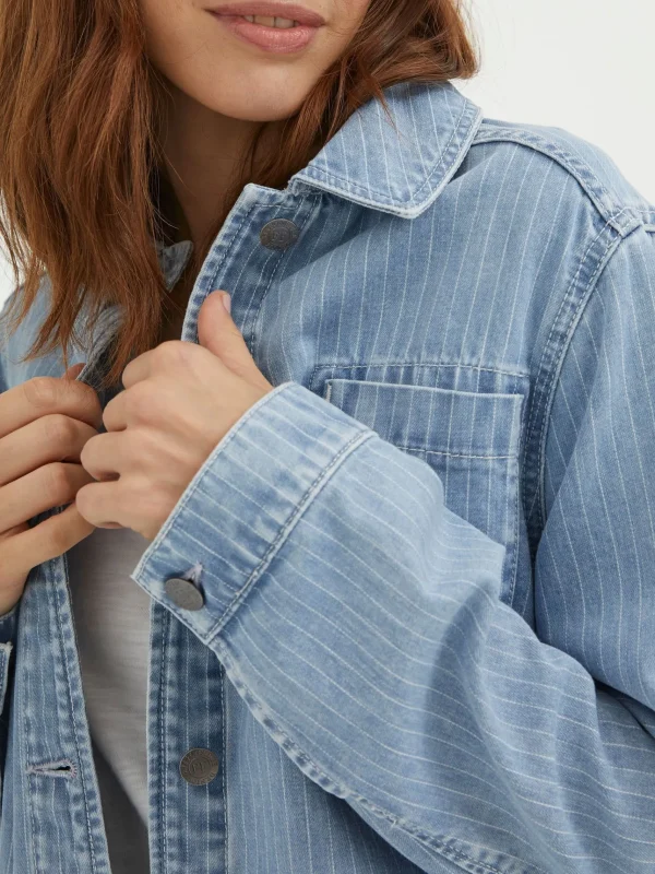 Eden Stripe Denim Worker Jacket*FatFace Clearance