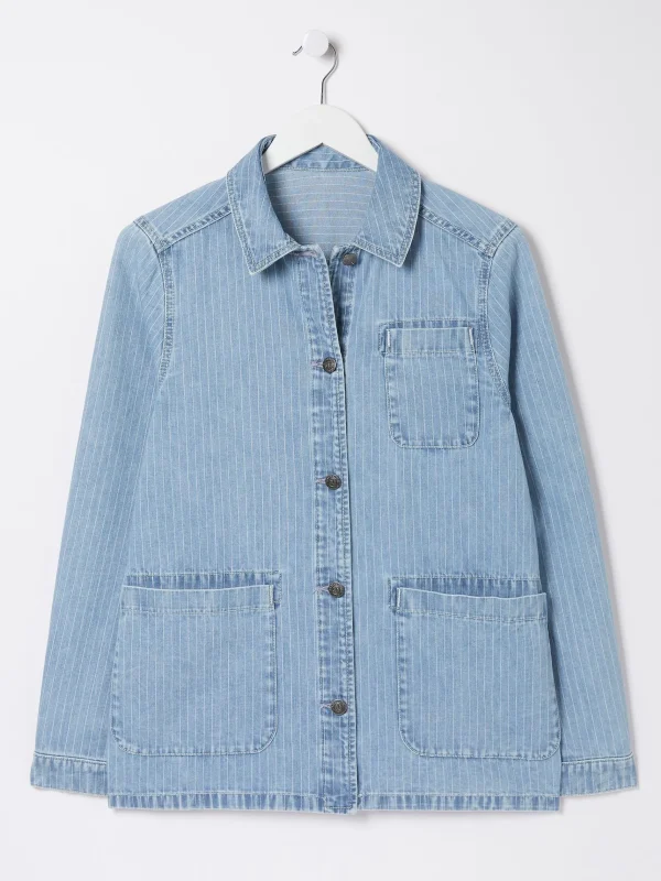 Eden Stripe Denim Worker Jacket*FatFace Clearance