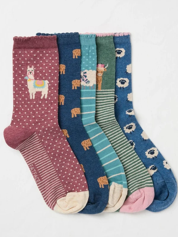 Women's Socks 5 Pack (size 4-7)*FatFace Cheap