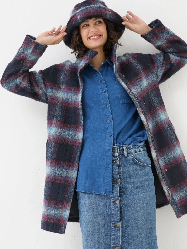 Freya Wool Blend Check Coat*FatFace Flash Sale