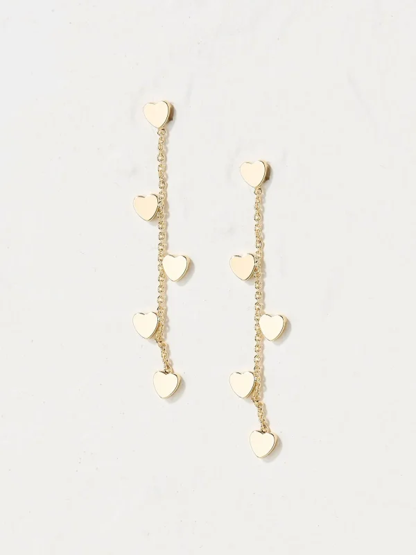 Tone Heart Chain Earrings*FatFace Outlet