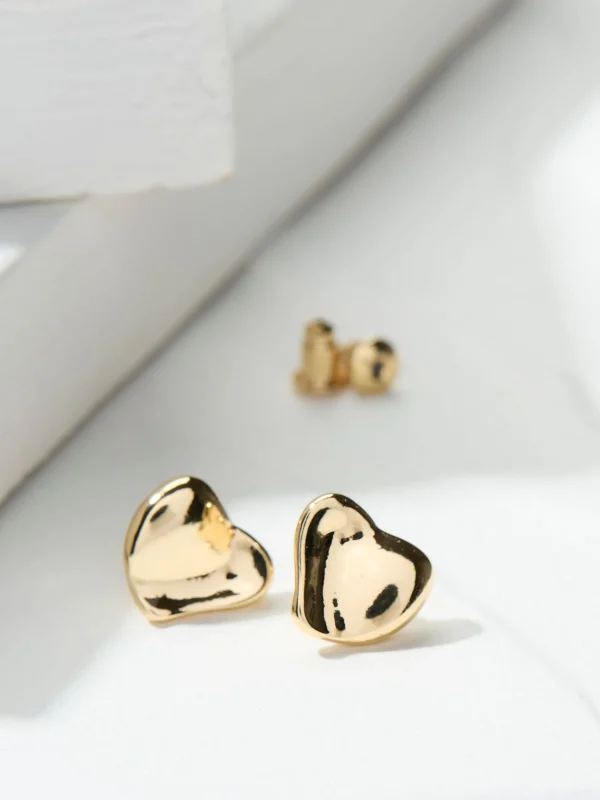 Tone Heart Studs Earrings*FatFace Clearance