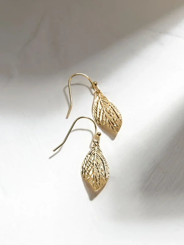 Tone Large Leaf Drop Earrings*FatFace Hot