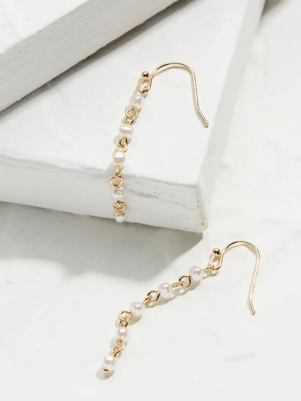 Tone Pearl Chain Earrings*FatFace Clearance