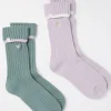 2 Pairs Of Bee Embroidered Cosy Socks*FatFace Sale