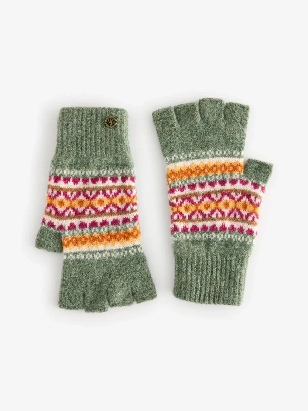 Lambswool Fairisle Fingerless Gloves*FatFace New