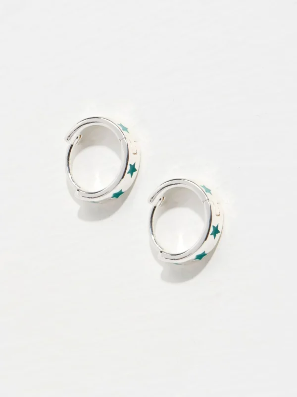 Star Enamel Hoop Earrings*FatFace Hot