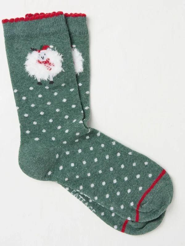 Womens Festive Fluffy Sheep Socks 1 Pack*FatFace Best