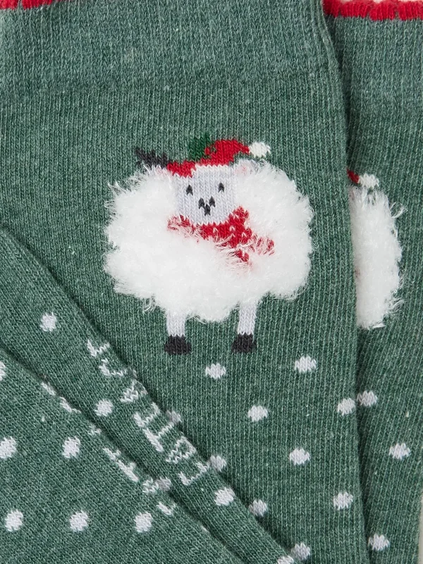 Womens Festive Fluffy Sheep Socks 1 Pack*FatFace Best