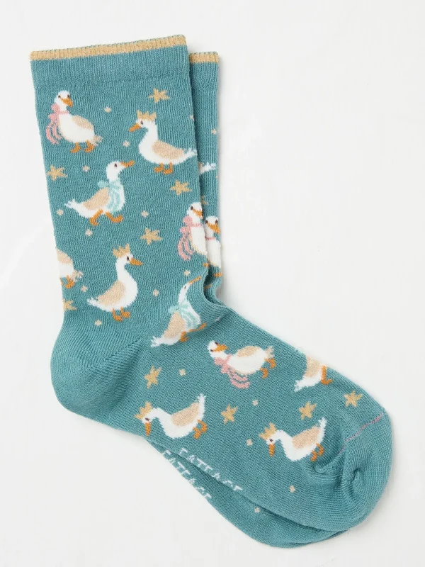 Womens Festive Geese Socks 1 Pack*FatFace Clearance