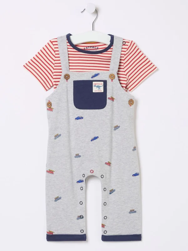 Car Printed Jersey Dungarees Set*FatFace Flash Sale