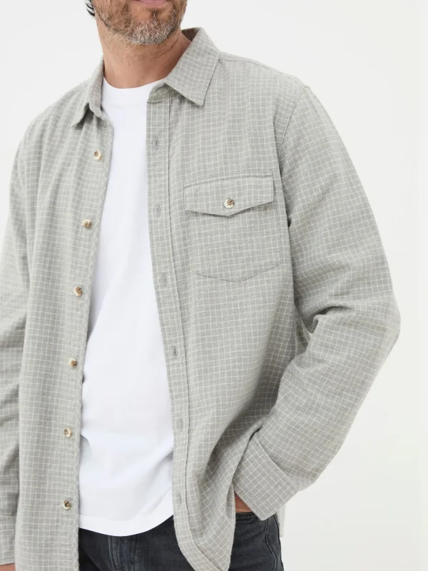 Long Sleeve Grantham Grid Check 100% Cotton Shirt*FatFace Flash Sale