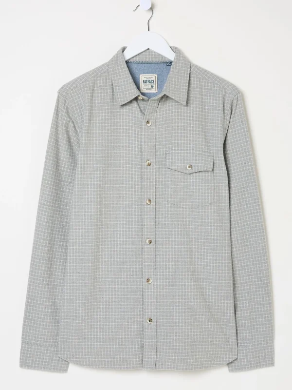 Long Sleeve Grantham Grid Check 100% Cotton Shirt*FatFace Flash Sale