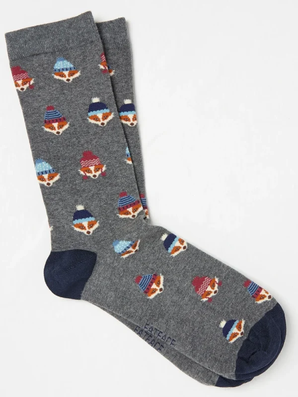 Mens Foxes In Hats Socks 1 Pack*FatFace Sale