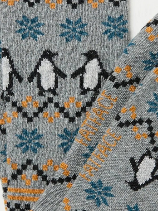 Mens Penguin Fairisle Socks 1 Pack*FatFace Clearance