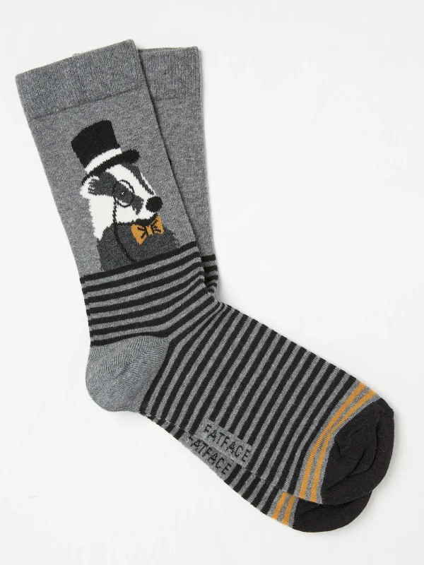 Mens Sir Badger Socks 1 Pack*FatFace Store