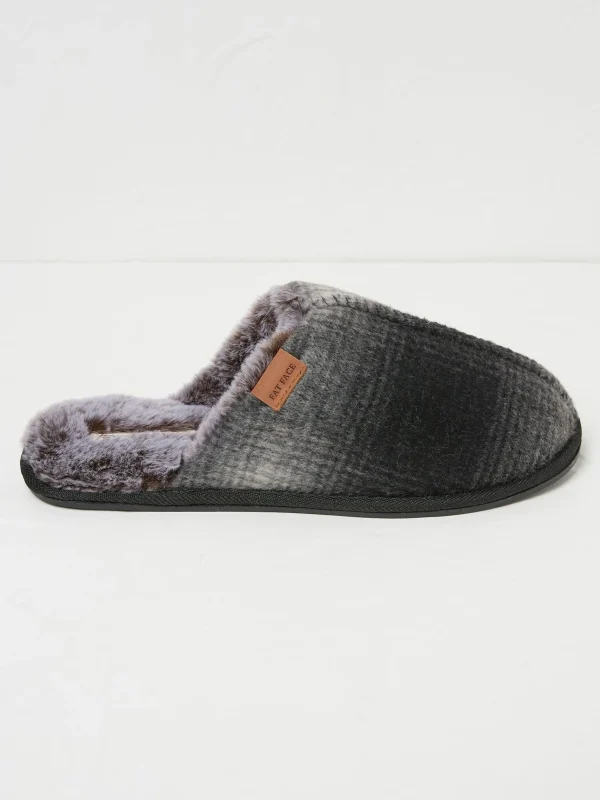 Harvey Check Mule Slippers*FatFace Discount