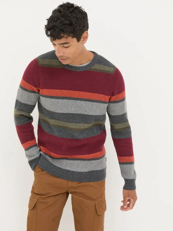 Hinton Chest Stripe Crew Neck Jumper*FatFace Store