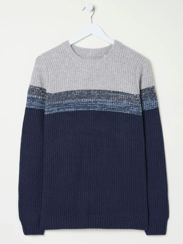 Hinton Chest Stripe Crew Neck Jumper*FatFace Flash Sale