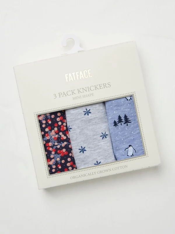 3 Pack Festive Mini Knickers*FatFace Online