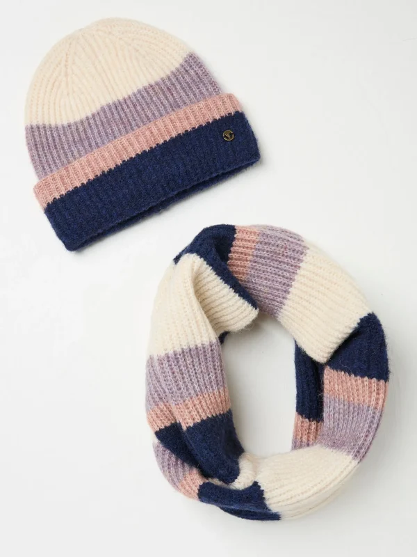 Colourblock Hat And Scarf Gift Set*FatFace Online