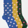 Womens Fluffy Spot Socks 3 Pack*FatFace Outlet