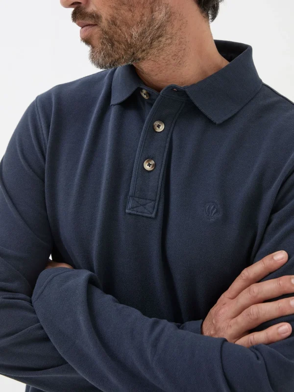 Long Sleeve Organic Pique Polo Shirt*FatFace Hot