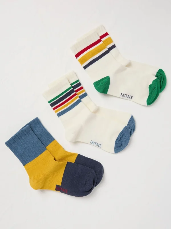 3 Pack Stripe Sock Stripe Sport Socks 3 Pack*FatFace Discount