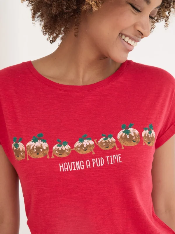 Christmas Pudding Graphic T-Shirt*FatFace Best Sale