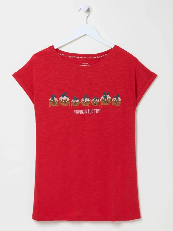 Christmas Pudding Graphic T-Shirt*FatFace Best Sale