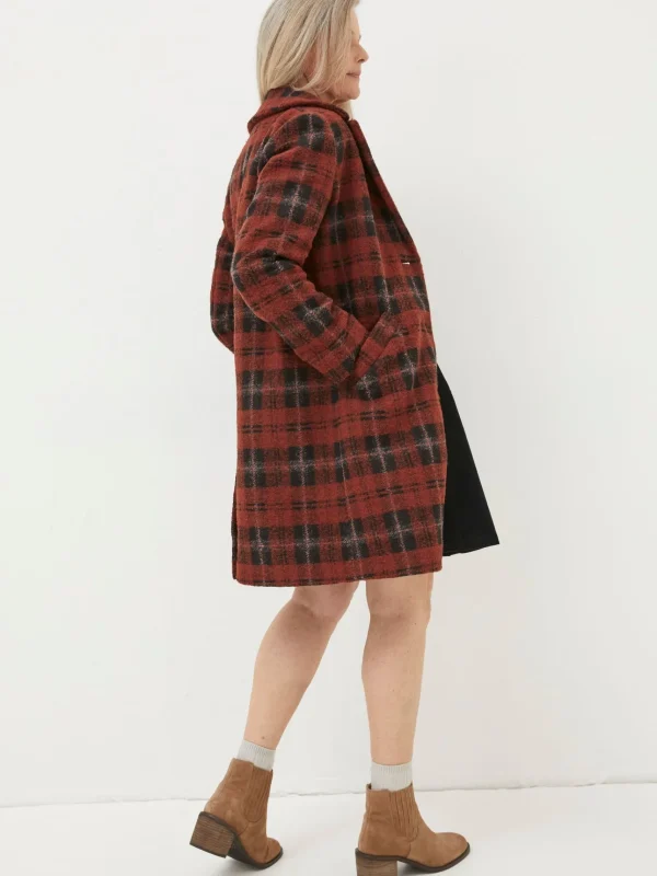 Tanya Wool Blend Check Coat*FatFace Discount